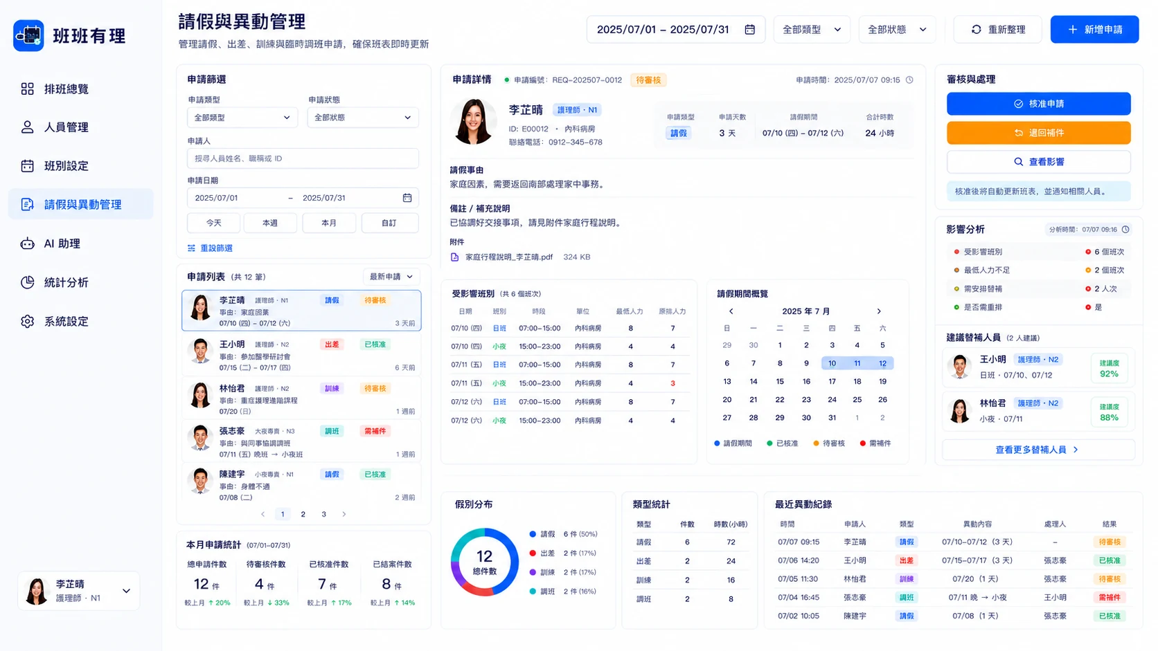 請假與異動管理
